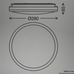 Briloner LED-loftlampe Acorus, Ø 28 cm, hvid/træfarvet, IP44