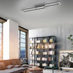 JUST LIGHT. GmbH LED-loftlampe Asmin, CCT, sort, 95x17,5cm