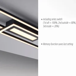 JUST LIGHT. GmbH LED-loftlampe Asmin, CCT, sort, 95x17,5cm