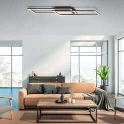 JUST LIGHT. GmbH LED-loftlampe Asmin, CCT, sort, 100x17,9cm