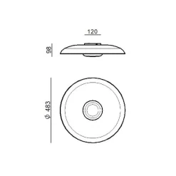 LED-loftlampe Basin_P, hvid, metal, Ø 48 cm^Linea Light Online