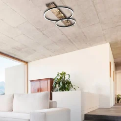 LED-loftlampe Boyal, brun, længde 78 cm, træ, 2 lyskilder.^EGLO Clearance