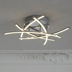 LED-loftlampe Cross tunable white, 5 lys, krom^FISCHER & HONSEL Online