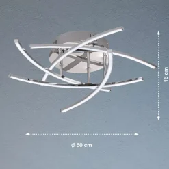 LED-loftlampe Cross tunable white, 5 lys, krom^FISCHER & HONSEL Online