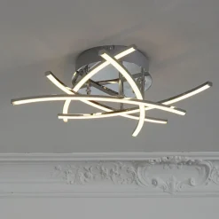 LED-loftlampe Cross tunable white, 5 lys, krom^FISCHER & HONSEL Online