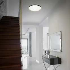 Briloner LED-loftlampe Flet med baggrundsbelysning, Ø 35,5 cm