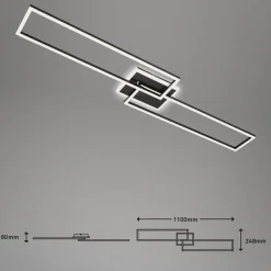 Briloner LED-loftlampe Frame CCT fjernbetjening sort