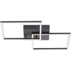 JUST LIGHT. GmbH LED-loftlampe Iven, dæmpbar, sort, 53x53cm