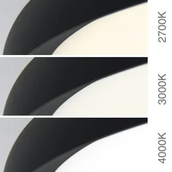 ORION LED-loftlampe Kant, Ø 60 cm sort, CCT metal/plast