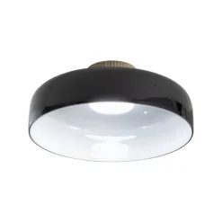 Fabas Luce LED-loftlampe Lunar, sort, glas, Ø 42 cm, CCT, dæmpbar