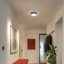 LED-loftlampe Marlon, Ø 22 cm, sort, plast, IP54^Milagro Lighting Outlet