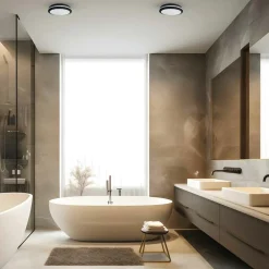 LED-loftlampe Marlon, Ø 22 cm, sort, plast, IP54^Milagro Lighting Outlet