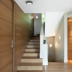 LED-loftlampe Marlon, Ø 22 cm, sort, plast, IP54^Milagro Lighting Outlet