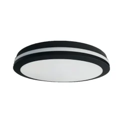 LED-loftlampe Marlon, Ø 40 cm, sort, plast, IP54^Milagro Lighting New