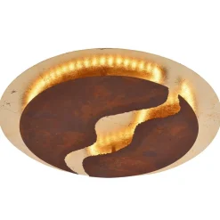 Paul Neuhaus Loftlamper|Loftlamper>LED-loftlampe Nevis, rund, Ø 50 cm, brun-guld