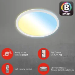 LED-loftlampe Slim S dæmpbar CCT hvid Ø 29 cm^Briloner Outlet