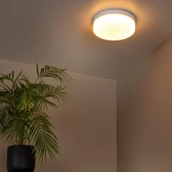 Lucide Loftlamper>LED-loftlampe til badeværelset Biskit, hvid, Ø 23 cm, plast