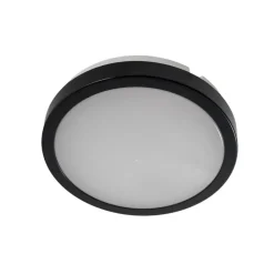 Milagro Lighting LED-loftlampe Vera, sort, plast, Ø 22 cm, IP65