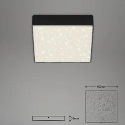 LED-loftslampe Flame Star, 15,7 x 15,7 cm sort^Briloner New