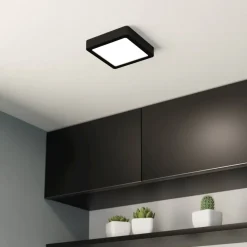 EGLO Loftlamper>LED-loftslampe Fueva 5 IP44 3000K sort 16x16cm