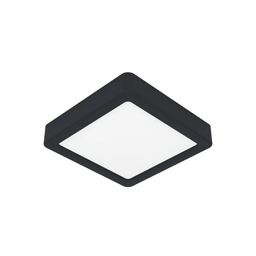 EGLO Loftlamper>LED-loftslampe Fueva 5 IP44 3000K sort 16x16cm