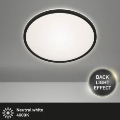 LED-loftslampe Lana, baggrundsbelyst effekt Ø28 sort^Briloner Outlet