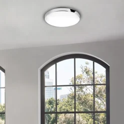 LED-loftslampe Malbona, kromramme, Ø 28,5 cm^Briloner Outlet