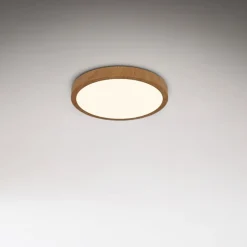 LED-loftslampe Runa Wood trælook 3.000 K Ø28cm^Briloner Clearance