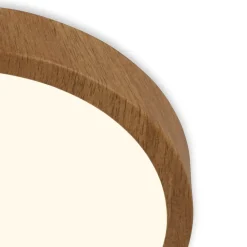 LED-loftslampe Runa Wood trælook 3.000 K Ø28cm^Briloner Clearance