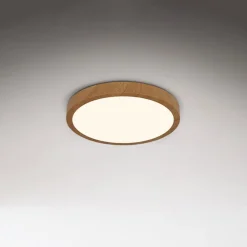 Briloner LED-loftslampe Runa Wood trælook 3.000 K Ø38cm