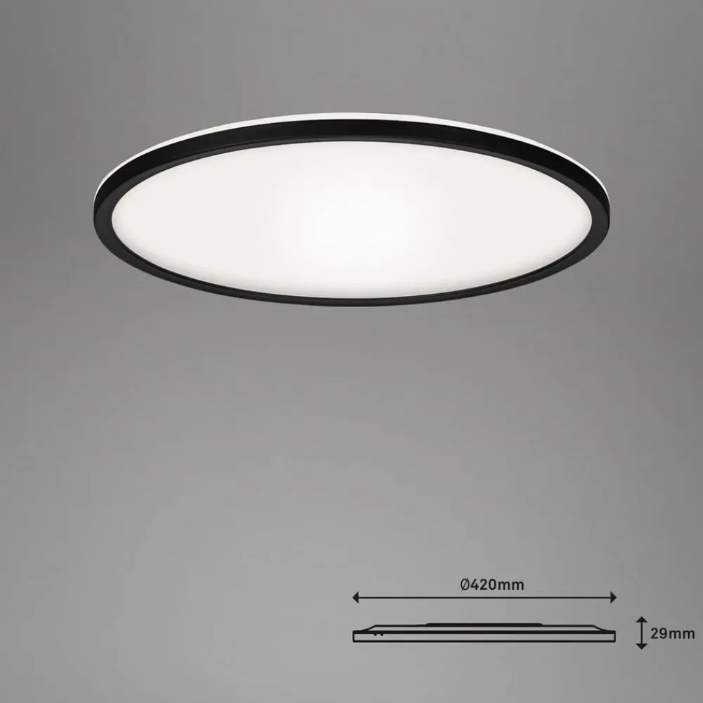 LED-loftslampe Slim smart sort dim CCT Ø 42 cm^Briloner New