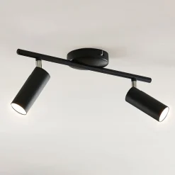 LED-loftspot Camille, sort, to lyskilder^Lindby Best