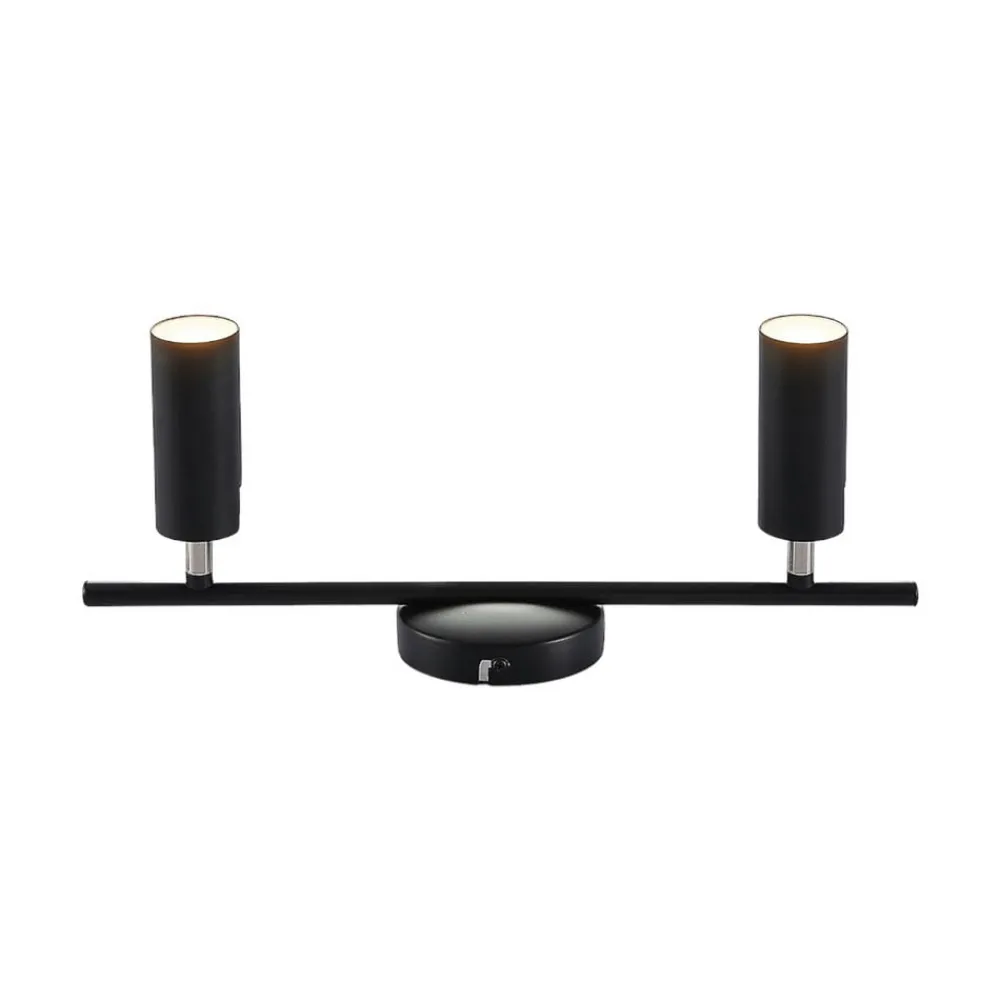 LED-loftspot Camille, sort, to lyskilder^Lindby Best
