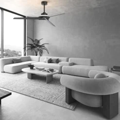 Mantra Iluminación LED-loftventilator Brisa sort/træ DC støjsvag 175 cm CCT