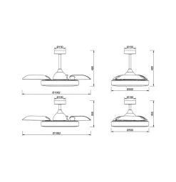 LED-loftventilator Coin sort DC-motor lydsvag 106 cm CCT^Mantra Iluminación Clearance