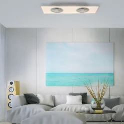 JUST LIGHT. GmbH LED-loftventilator Flat-Air, CCT, hvid, 120x40cm