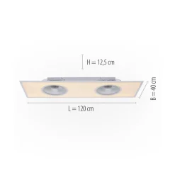 JUST LIGHT. GmbH LED-loftventilator Flat-Air, CCT, hvid, 120x40cm