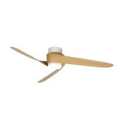Mantra Iluminación LED-loftventilator Groenland, træ, DC lydløs Ø 122 cm CCT