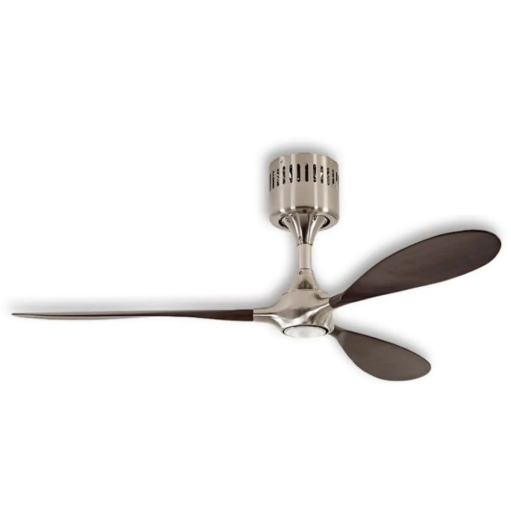 CasaFan LED-loftventilator Helico Paddel, lydsvag, valnød Ø 132 cm