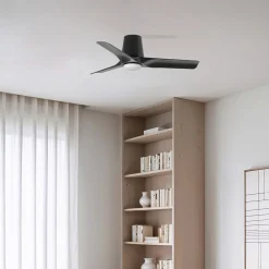 FARO BARCELONA Loftventilatorer>LED-loftventilator Hey, sort, DC, støjsvag, Ø 90 cm, CCT