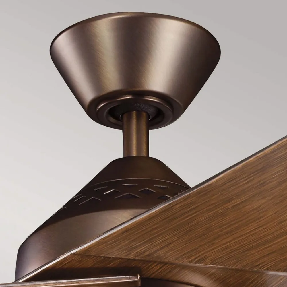 KICHLER Loftventilatorer>LED-loftventilator Jade, bronze, støjsvag, Ø 152 cm, 60 W