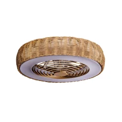 LED-loftventilator Kilimanjaro, CCT, rattan^Mantra Iluminación Outlet