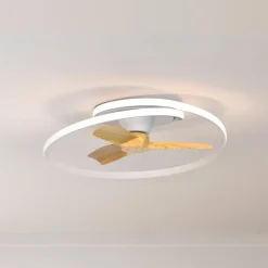 Mantra Iluminación Loftventilatorer>LED-loftventilator Ocean hvid/træ DC støjsvag Ø 78 cm CCT