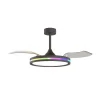 LED-loftventilator Rafaga sort DC lydsvag Ø 106 cm CCT RGB^Mantra Iluminación Discount