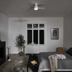 LED-loftventilator Sola, IP23 hvid mat^KICHLER Best