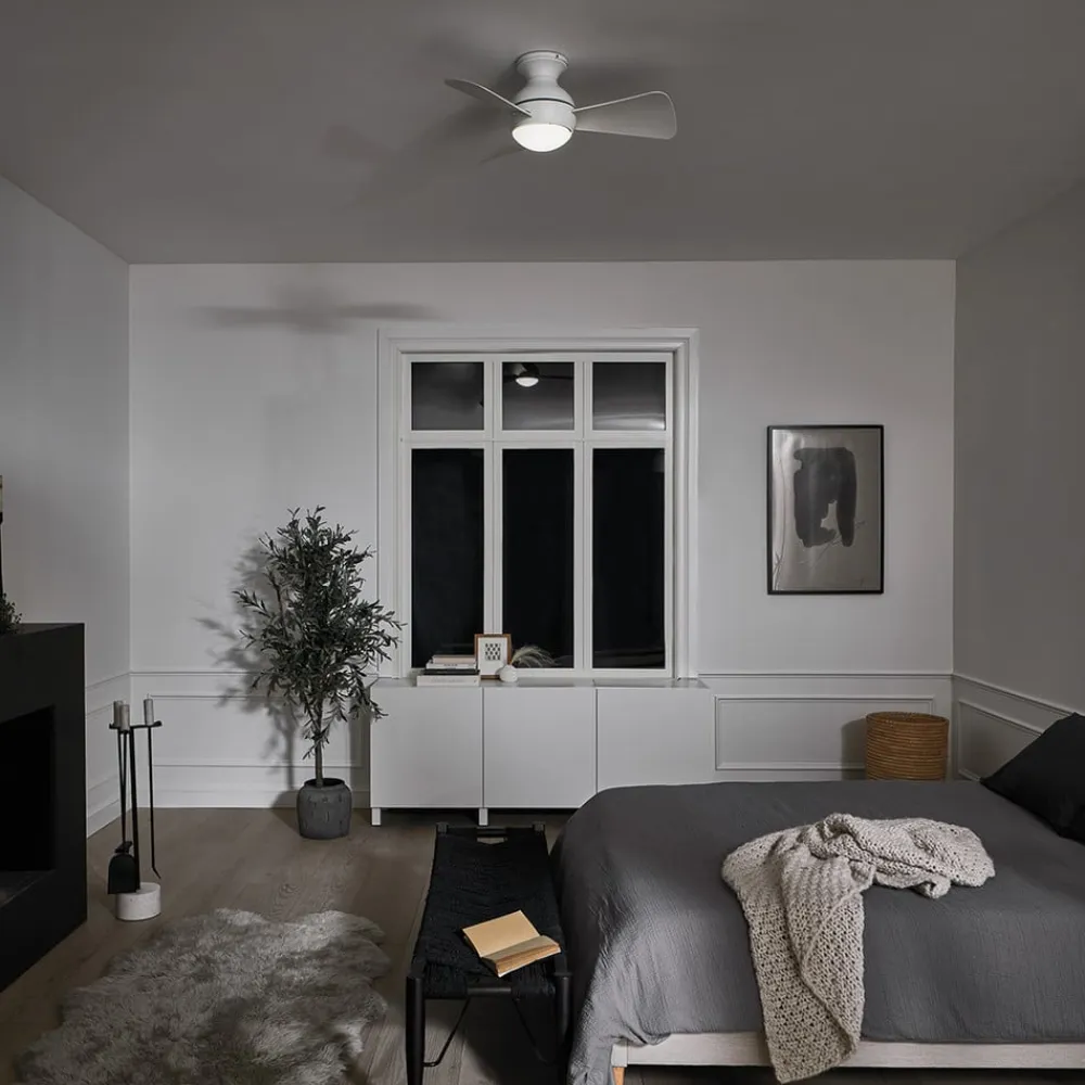 LED-loftventilator Sola, IP23 hvid mat^KICHLER Best