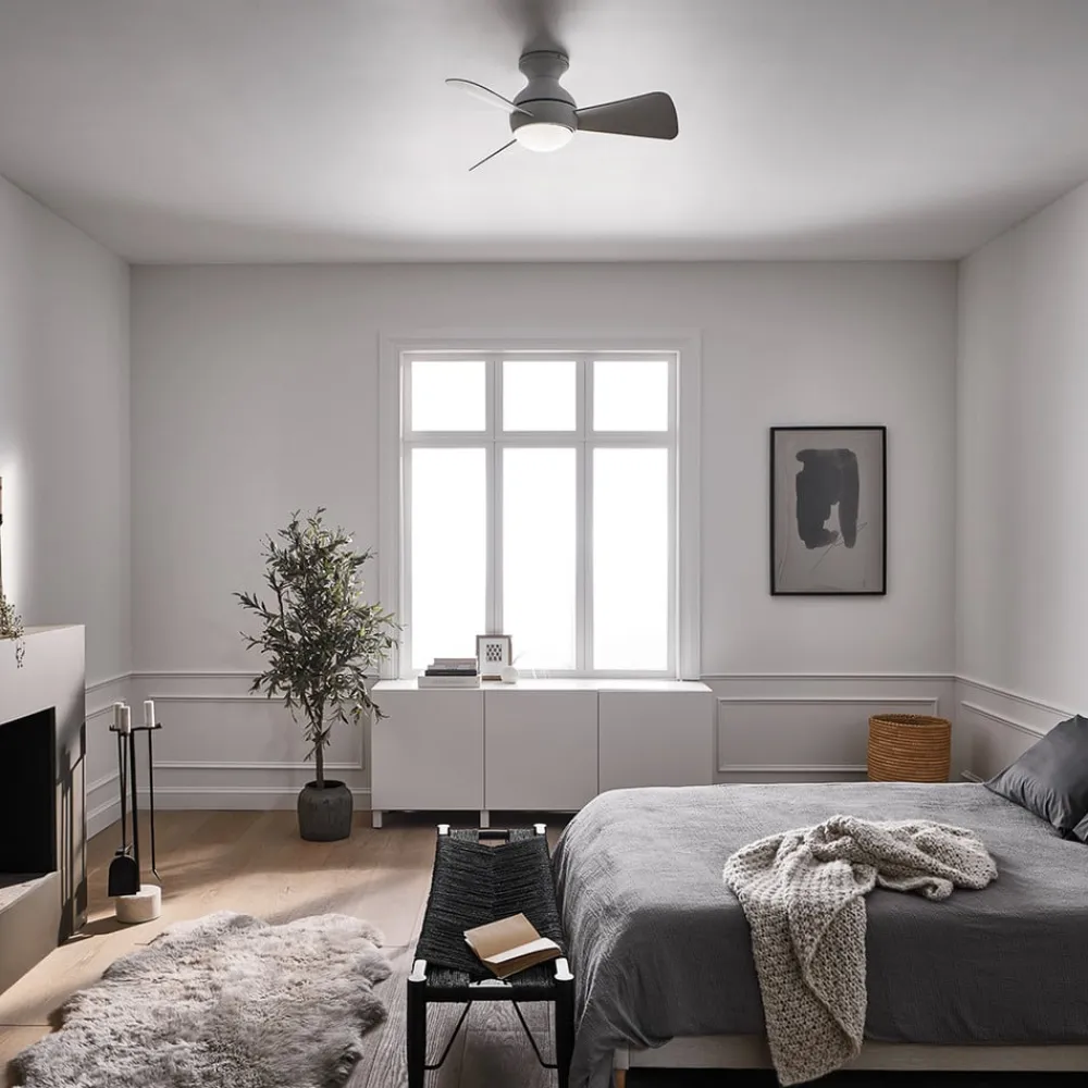 LED-loftventilator Sola, IP23 hvid mat^KICHLER Best