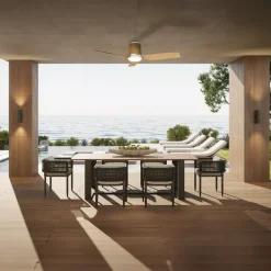 Mantra Iluminación Loftventilatorer>LED-loftventilator Ushuaia træ DC støjsvag Ø 134 cm CCT