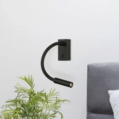 ACB ILUMINACIÓN Væglamper|Væglamper>LED-læselampe Cio, afbryder, flexarm, 930, sort