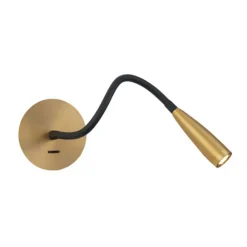 Zambelis Væglamper|Væglamper>LED-læselampe H63 med fleksibel arm, mat messing